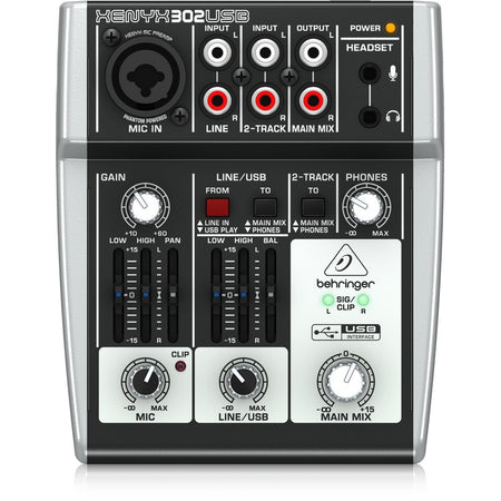 Behringer XENYX 302-USB - Mezclador Analógico de 5 Canales