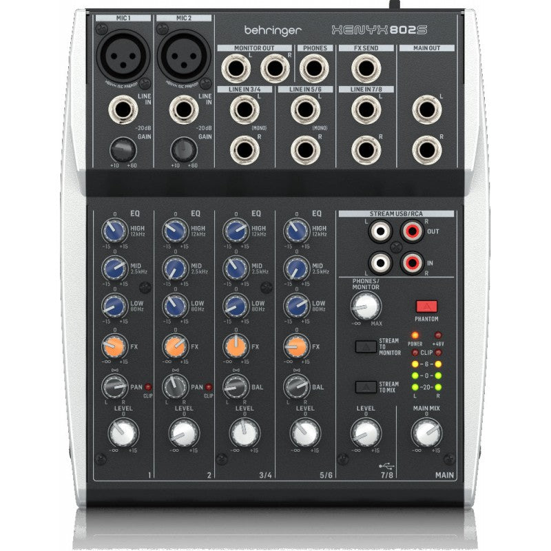 Behringer XENYX 802S - Mezclador analógico de 8 canales