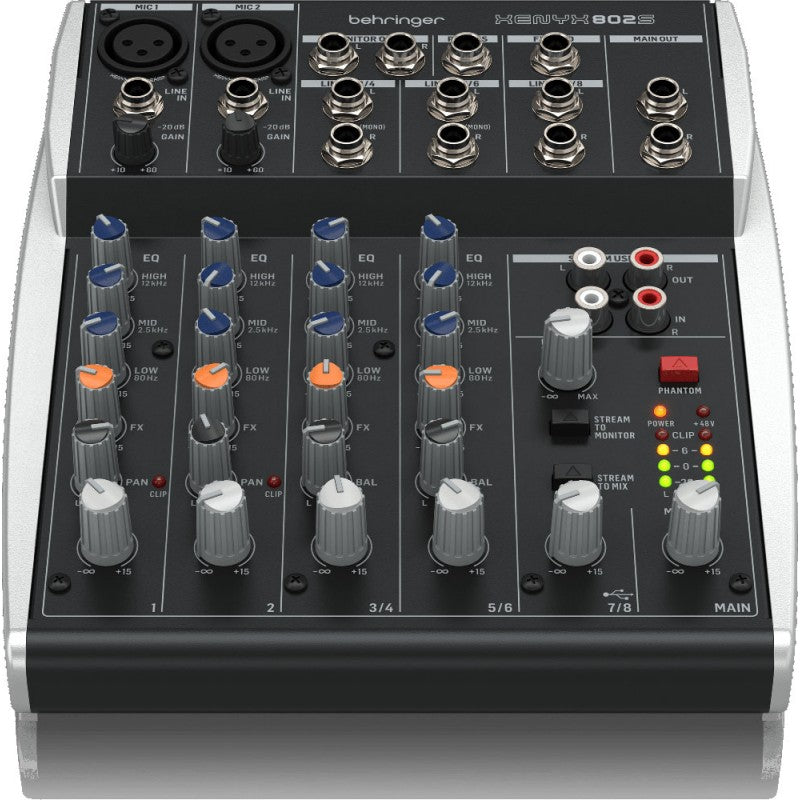 Behringer XENYX 802S - Mezclador analógico de 8 canales