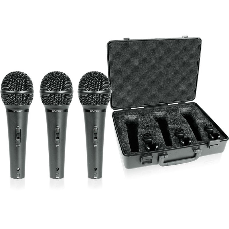 Behringer XM1800S - Set de 3 Micrófonos Dinámicos de Mano