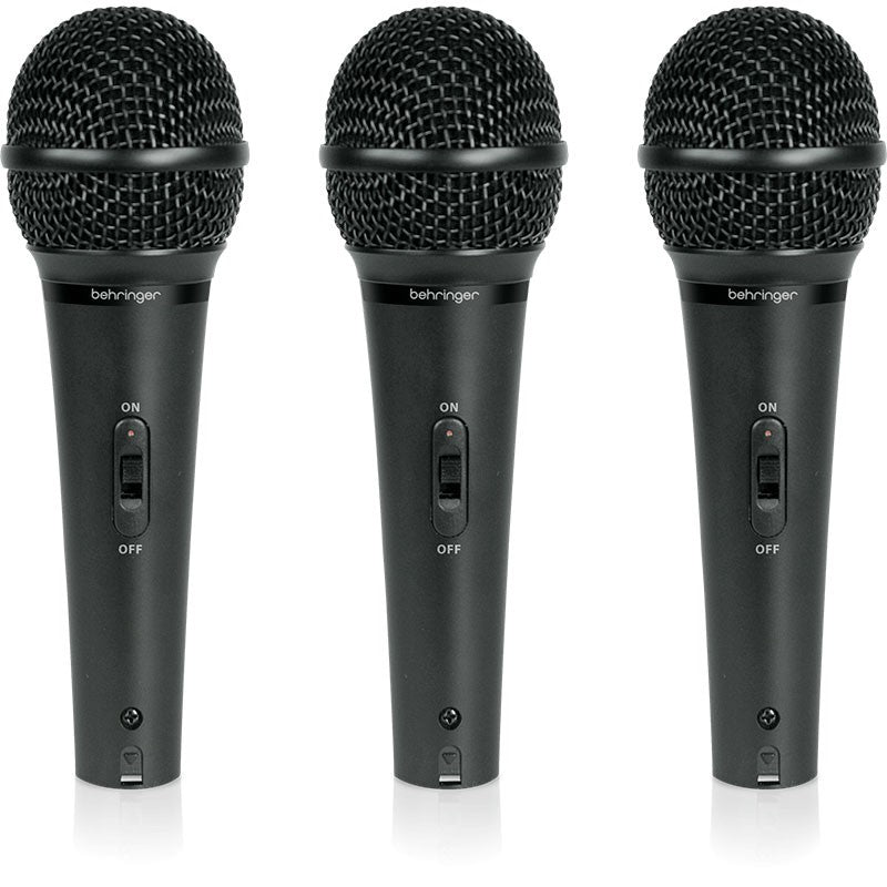 Behringer XM1800S - Set de 3 Micrófonos Dinámicos de Mano