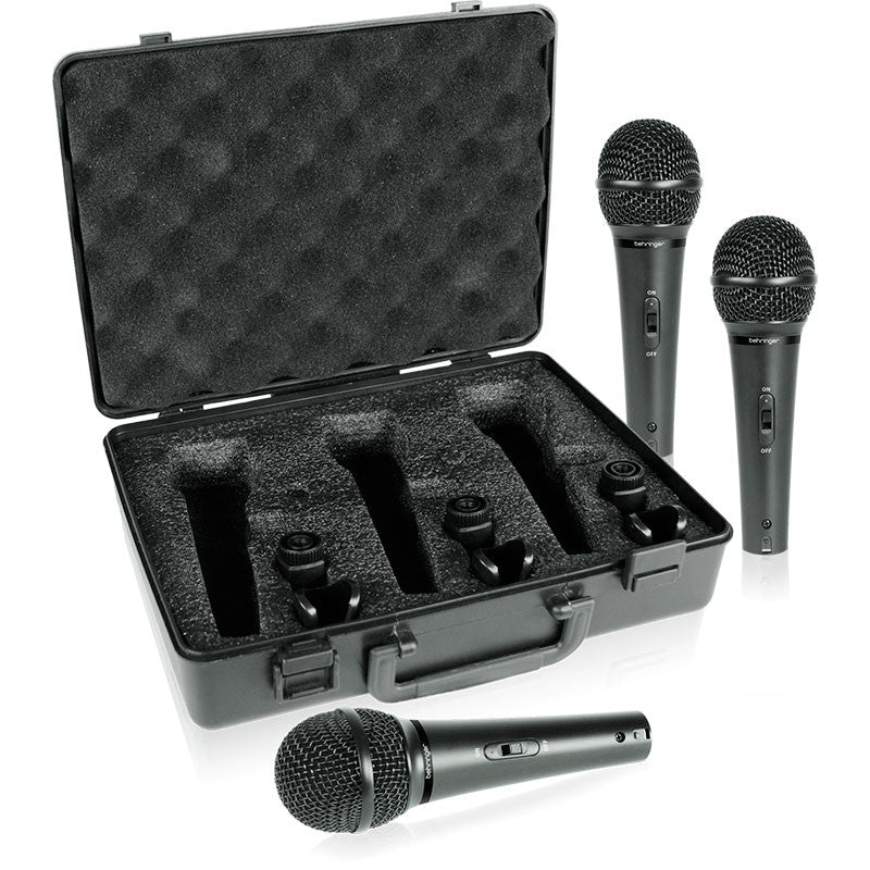 Behringer XM1800S - Set de 3 Micrófonos Dinámicos de Mano