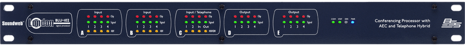 BSS BLU-102 - Procesador de conferencias con AEC e híbrido telefónico (10×8, BLU link)