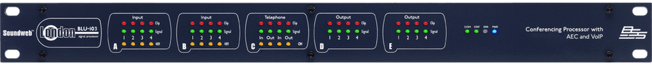 BSS BLU-103 - Procesador de conferencias con AEC y VoIP (8×8, BLU link)
