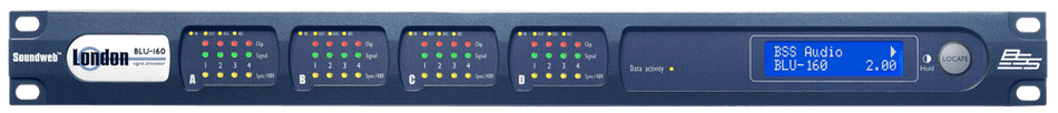BSS BLU-160 - Procesador de señal modular con BLU link (4 ranuras, 1U, EN 54-16)