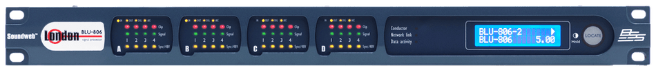 BSS BLU-806 - Procesador de señal con Dante™/AES67 y BLU link (4 ranuras, 1U)
