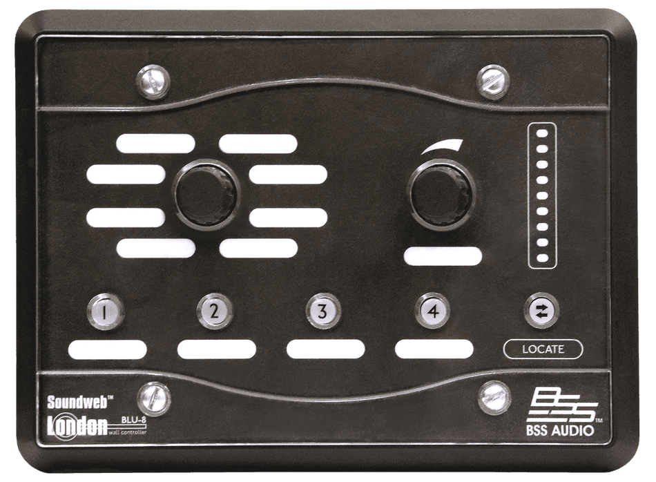 BSS BLU-8v2BLK - Controlador de zona programable con PoE y 2 encoders (negro)