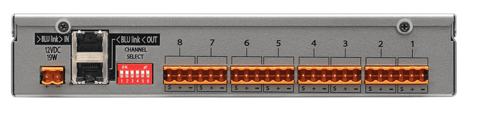 BSS BLU-BOB1 - Caja de conexión / Expansor de salida de 8 canales con BLU link (half-rack)