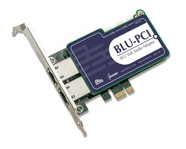 BSS BLU-PCI - Tarjeta de sonido PCI Express de 64 canales para redes BLU link