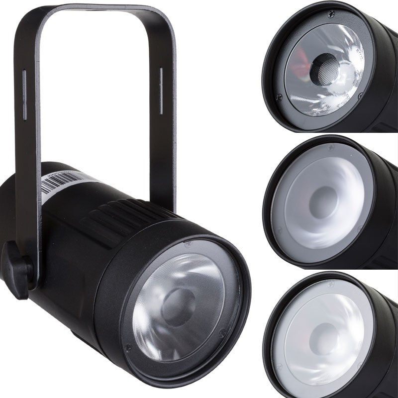 Briteq BEAMSPOT1-DMX WW - Proyector LED 15W de 3200K con aperturas de haz de 4º, 10º y 45º