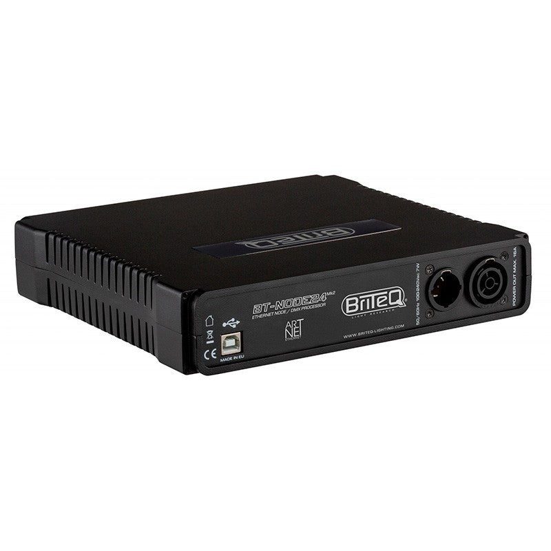 Briteq BT-NODE24 MK2 (3pin XLR) - Nodo Art-Net y sACN de Alta Velocidad con 4 Puertos DMX y Alimentación PoE