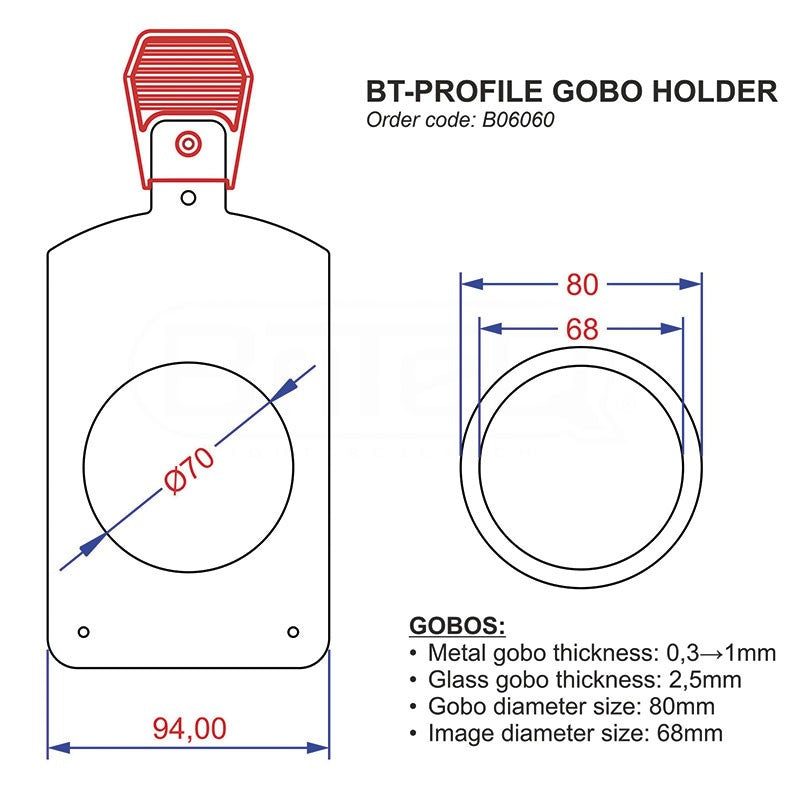 Briteq BT-PROFILE GOBO HOLDER - Soporte Portagobos Profesional para Recorte LED 6C20 - Tempo Shop