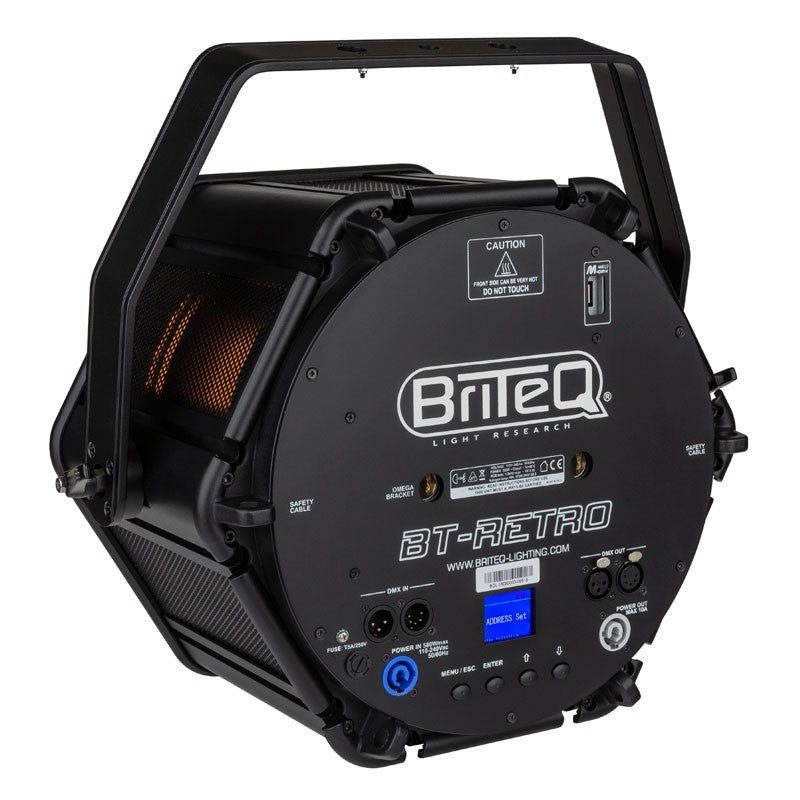 Briteq BT-RETRO - Proyector de iluminación de estilo retro con lámpara halógena y 48 LEDs RGB