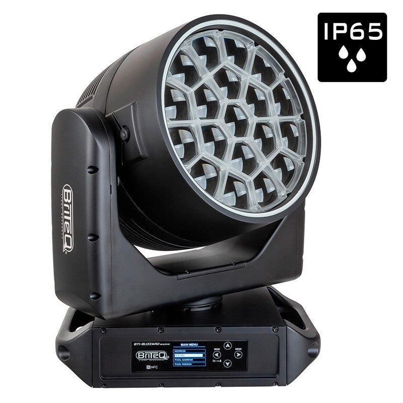 Briteq BTI-BLIZZARD WASH2 - Cabeza Móvil Wash LED RGBL 19x50W con Protección IP65