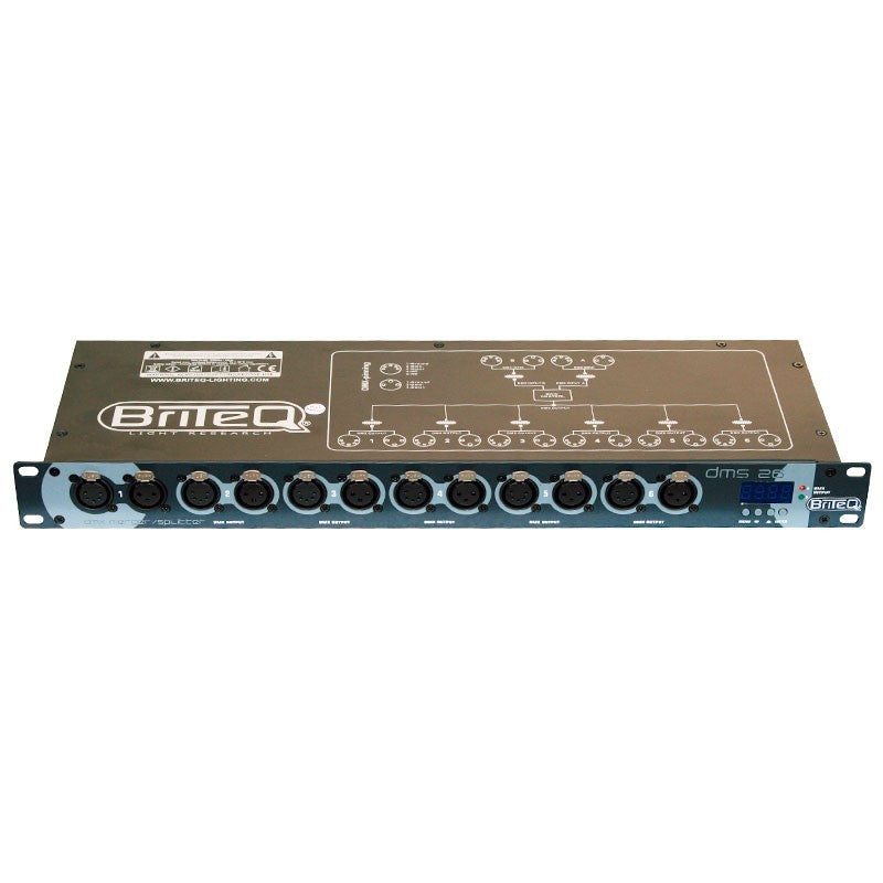 Briteq DMS-26 - Merger, Splitter y Booster DMX (2 Entradas / 6 Salidas) - Tempo Shop