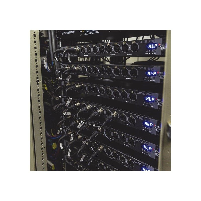 Briteq DMS-26 - Merger, Splitter y Booster DMX (2 Entradas / 6 Salidas) - Tempo Shop