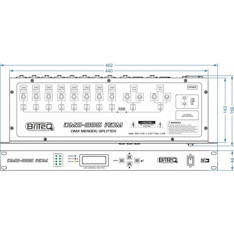 Briteq DMS-285 RDM - Mezclador y Splitter DMX - Tempo Shop