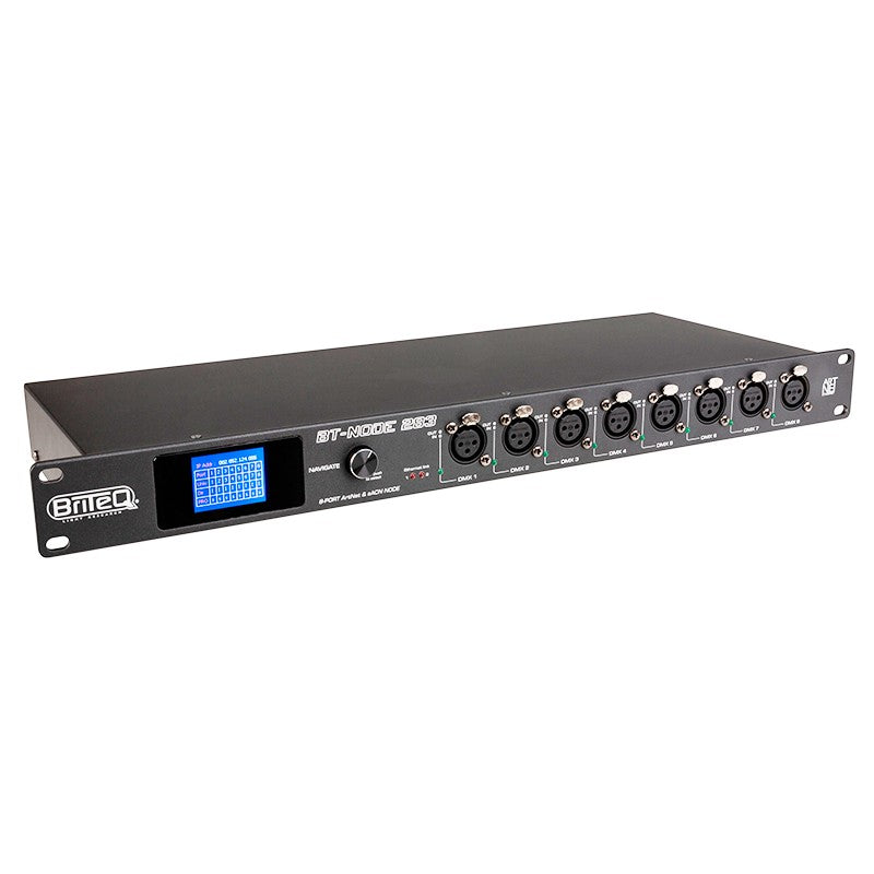 Briteq BT-NODE 283 - Nodo Art-Net y sACN de alta velocidad con 8 puertos DMX XLR de 3 pines