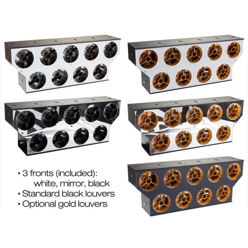 Briteq BT-NONABEAM - Proyector LED estilo Svoboda con 9 lentes de 60W y panel retroiluminado RGB para cortinas de luz