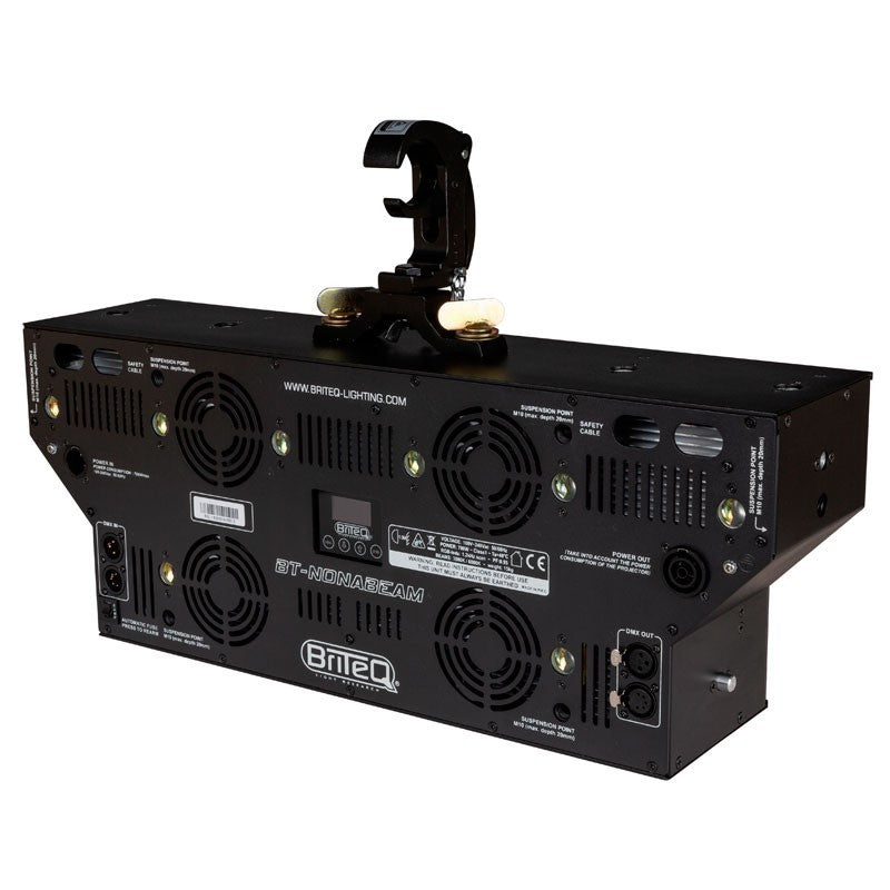 Briteq BT-NONABEAM - Proyector LED estilo Svoboda con 9 lentes de 60W y panel retroiluminado RGB para cortinas de luz
