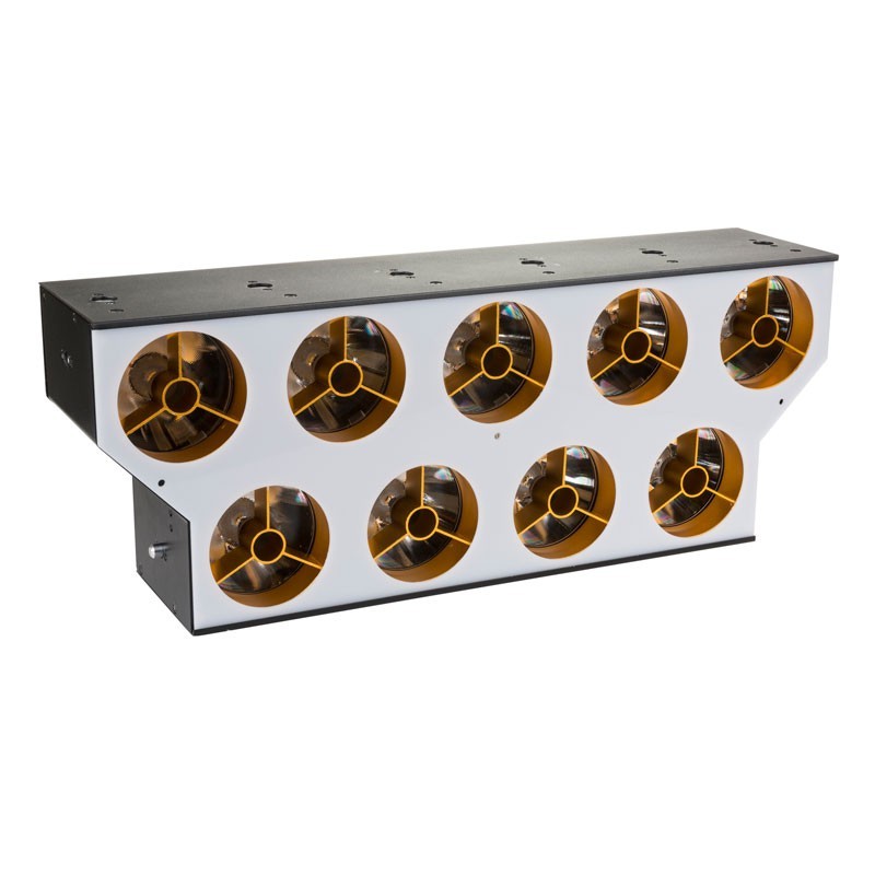 Briteq BT-NONABEAM - Proyector LED estilo Svoboda con 9 lentes de 60W y panel retroiluminado RGB para cortinas de luz