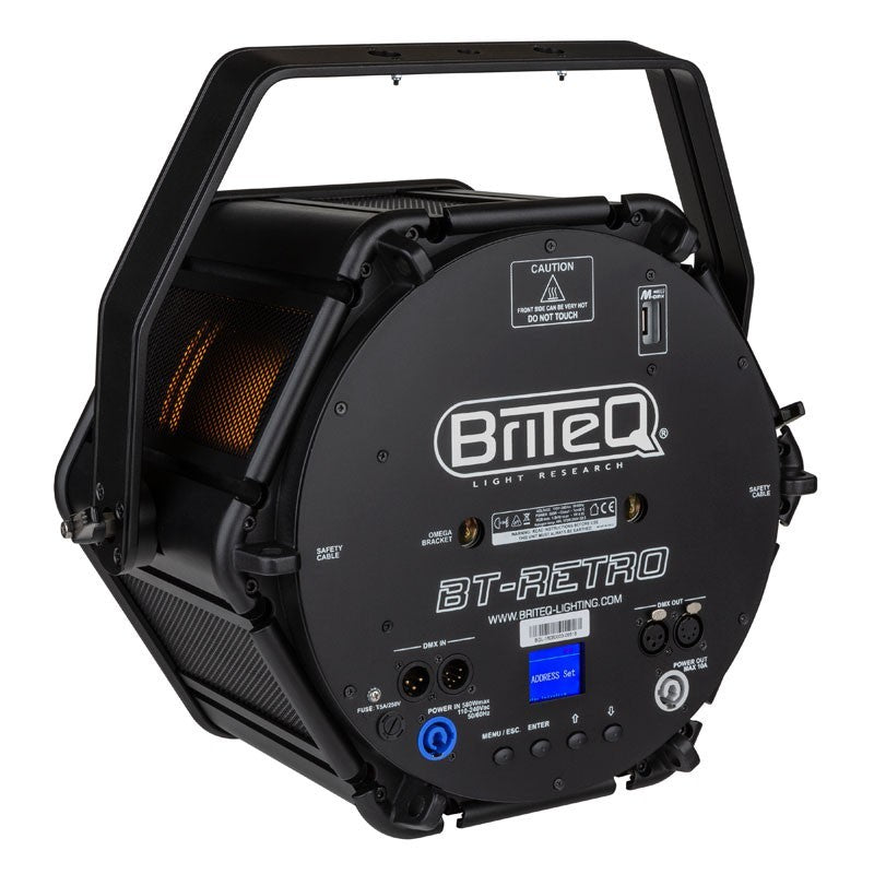Briteq BT-RETRO - Proyector de iluminación de estilo retro con lámpara halógena y 48 LEDs RGB