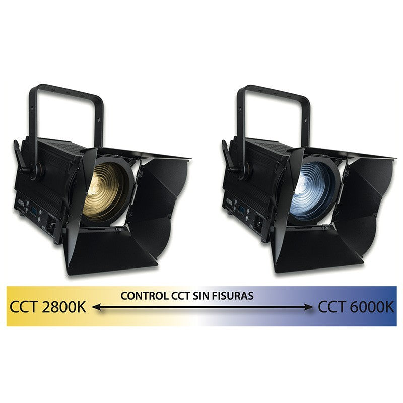 Briteq BT-TEATRO 200TW - Proyector Fresnel LED COB 200W Bi-Color para Televisión, Cine y Teatro