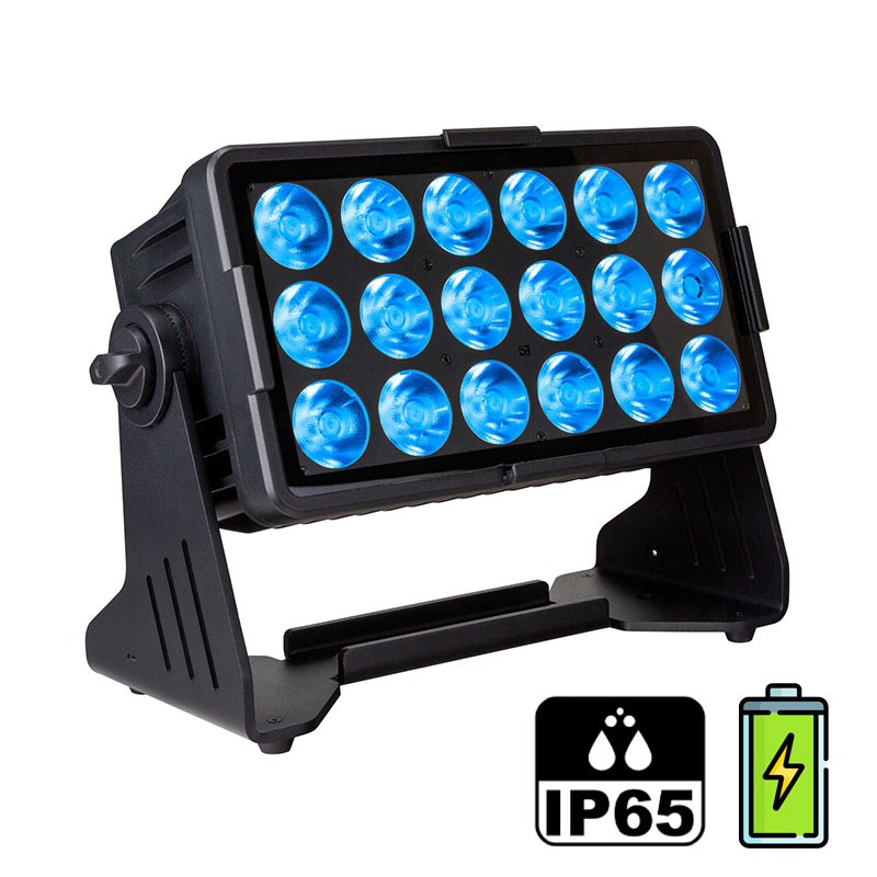 Briteq BTI-AKKUCHROMA - Proyector LED RGBL Compacto Inalámbrico IP65 con Batería