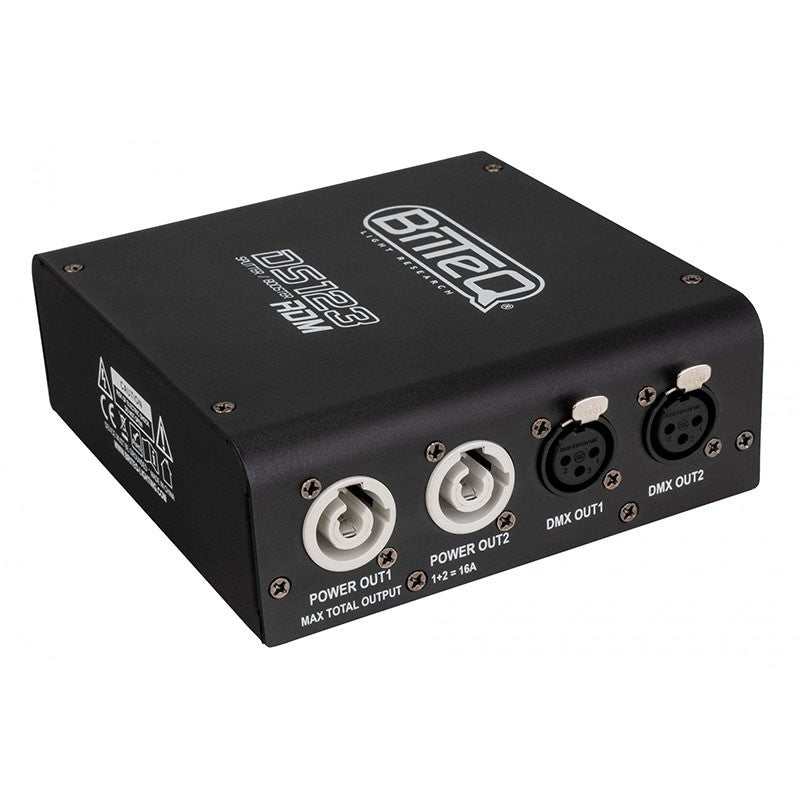 Briteq DS123-RDM - Divisor y amplificador DMX de 3 pines con aislamiento galvánico y soporte RDM