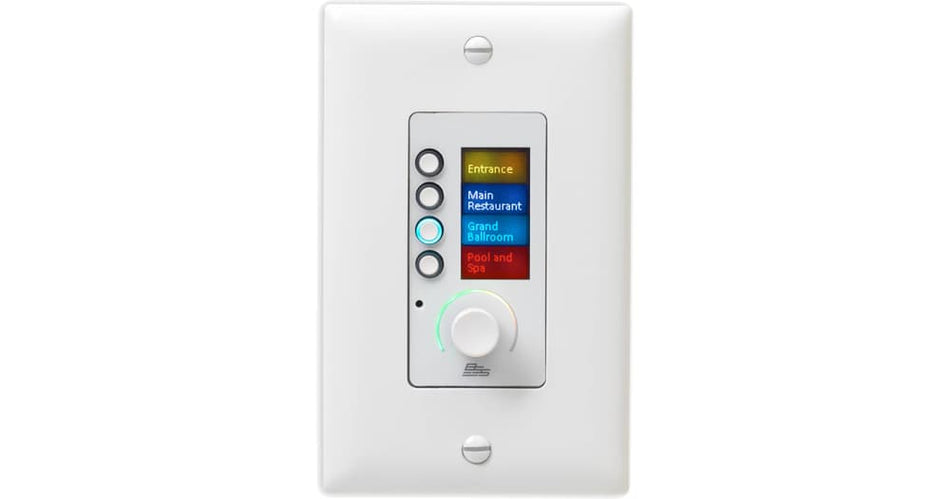 BSS EC-4BV-WHT - Controlador Ethernet con 4 botones y control de volumen. Blanco