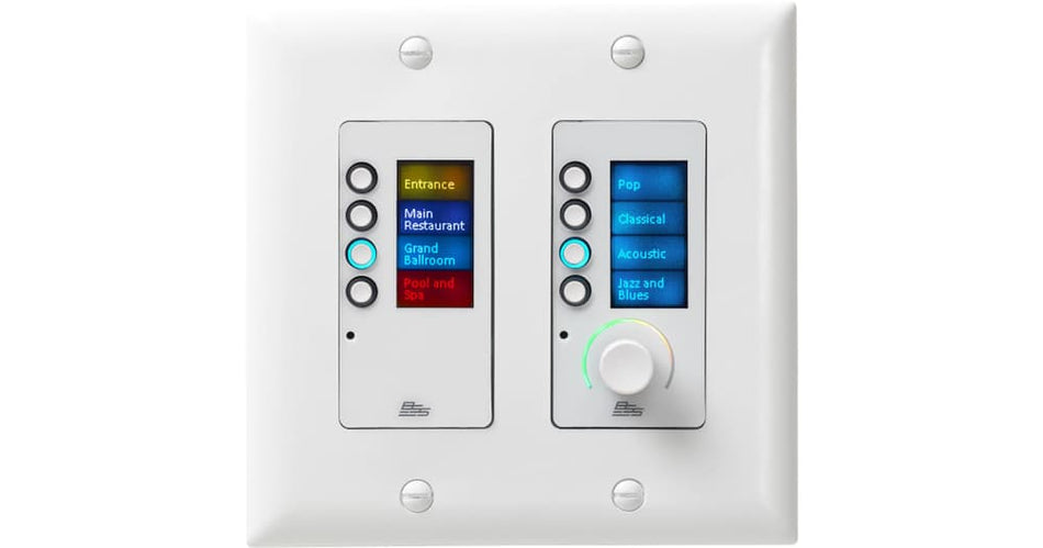 BSS EC-8BV-WH - Controlador Ethernet con 8 botones y control de volumen (blanco)