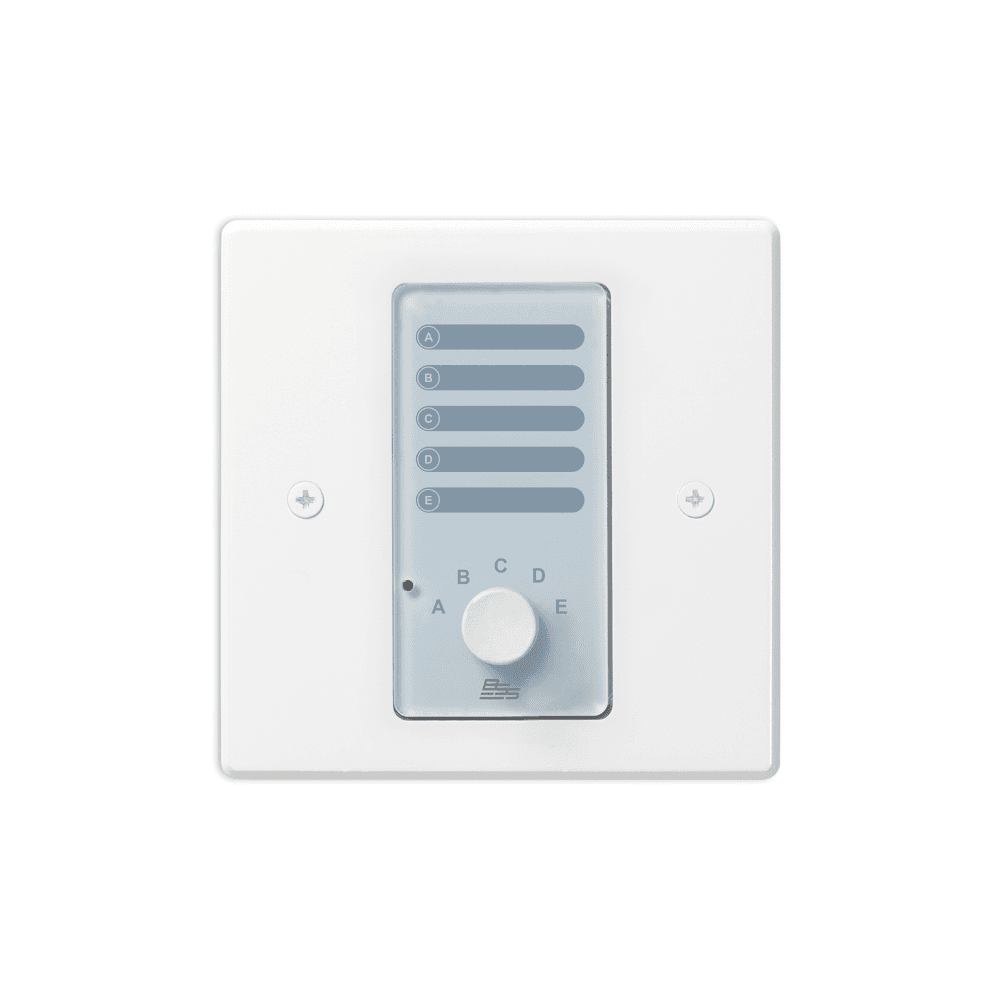 BSS AC-5S - Controlador analógico de pared con selector de fuente de 5 posiciones (negro) - Tempo Shop