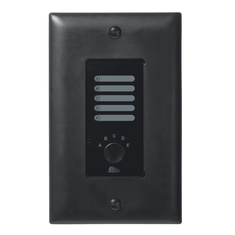 BSS AC-5S - Controlador analógico de pared con selector de fuente de 5 posiciones (negro) - Tempo Shop
