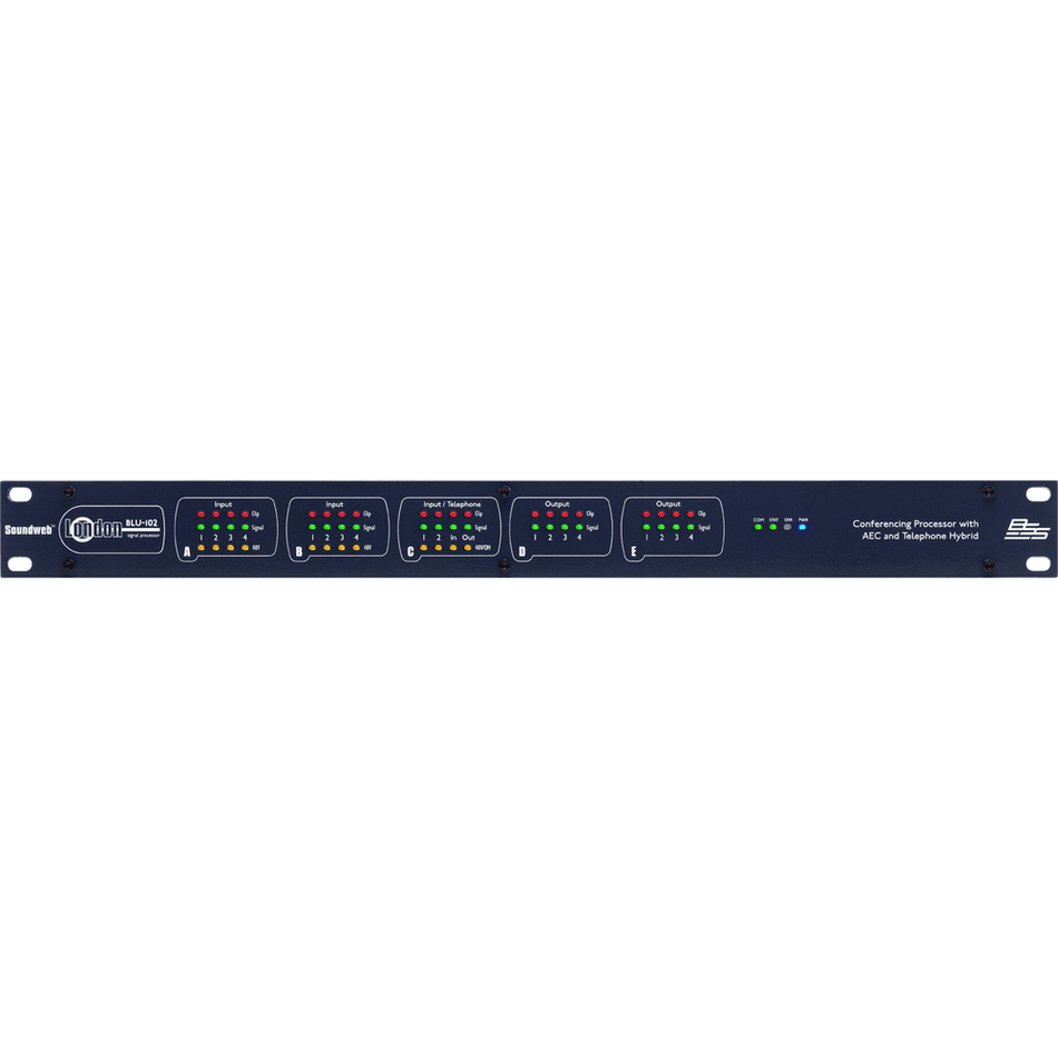 BSS BLU-102 - Procesador de conferencias con AEC e híbrido telefónico (10×8, BLU link) - Tempo Shop