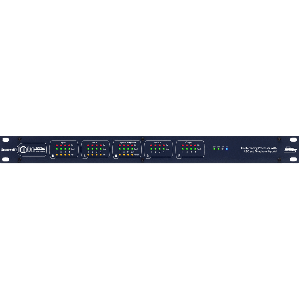 BSS BLU-102 - Procesador de conferencias con AEC e híbrido telefónico (10×8, BLU link) - Tempo Shop