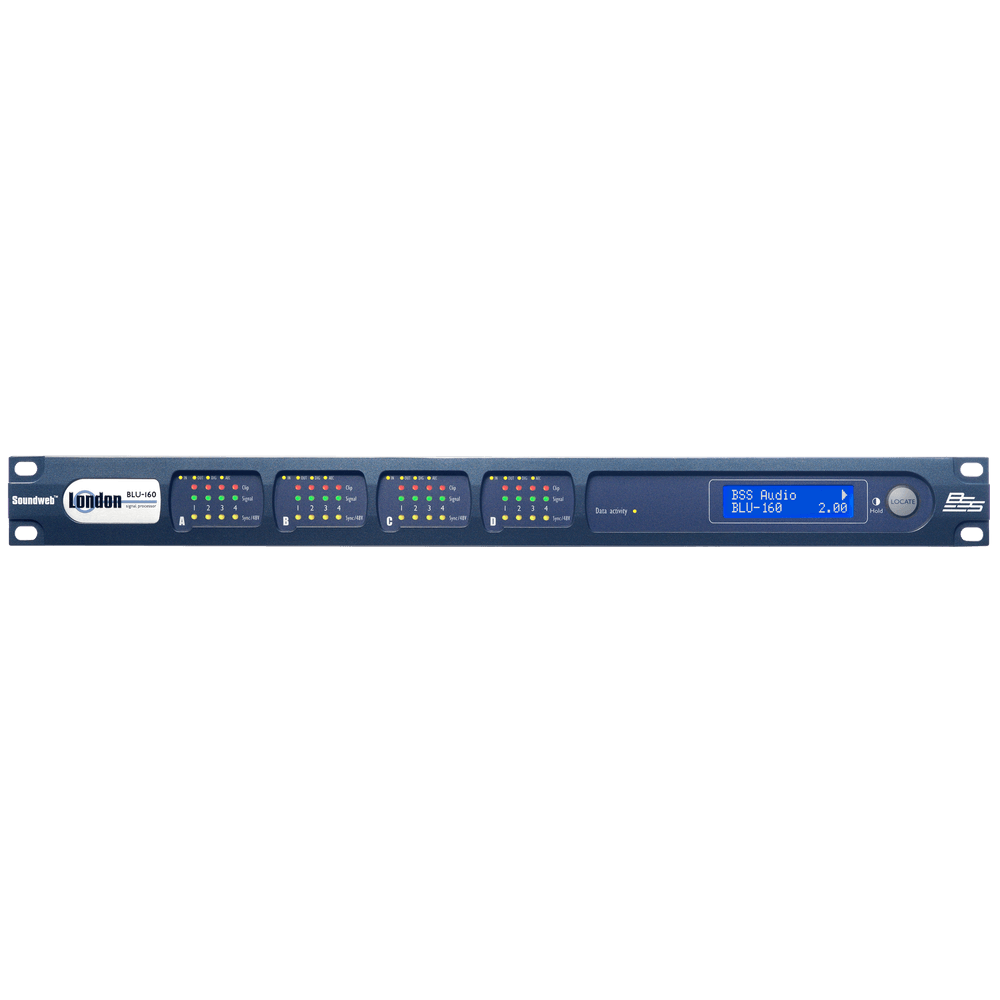 BSS BLU-160 - Procesador de señal modular con BLU link (4 ranuras, 1U, EN 54-16) - Tempo Shop