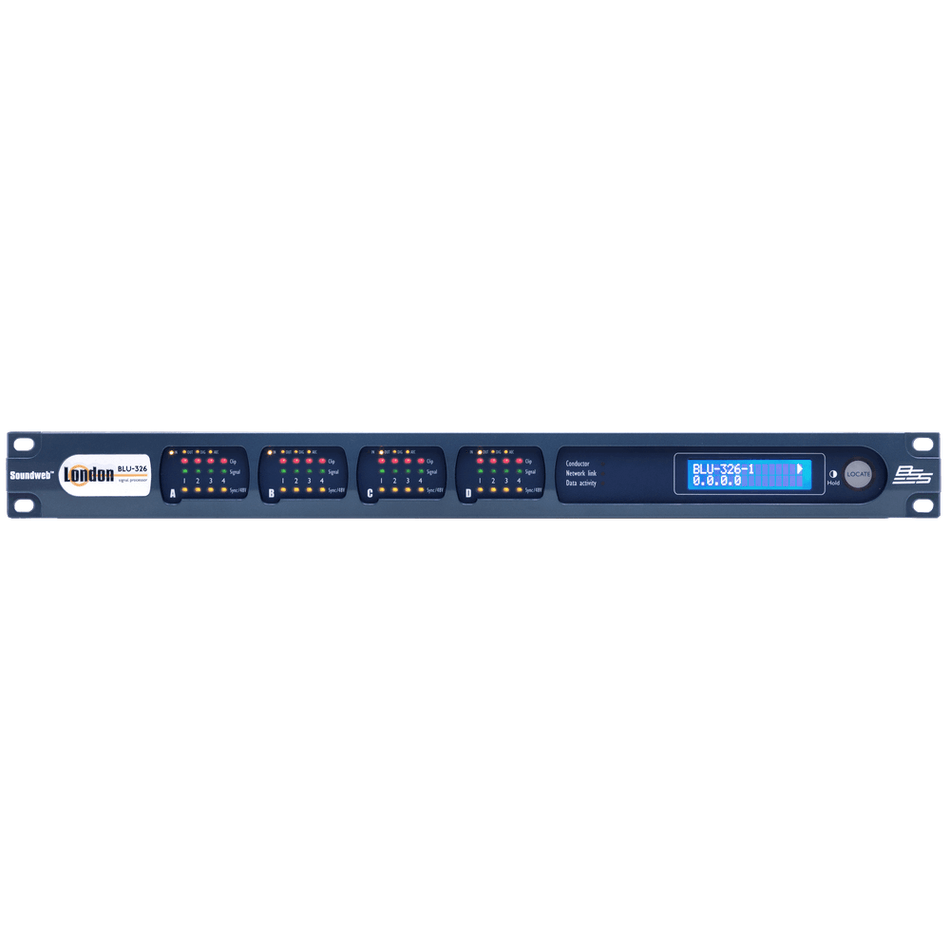 BSS BLU-326 - Expansor de E/S con BLU link y Dante/AES67 (1U, 4 ranuras) - Tempo Shop