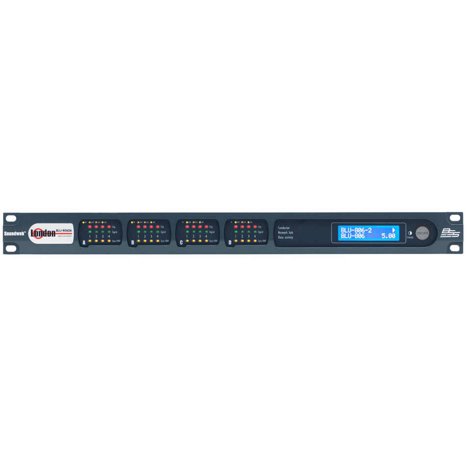 BSS BLU-806 - Procesador de señal con Dante™/AES67 y BLU link (4 ranuras, 1U) - Tempo Shop
