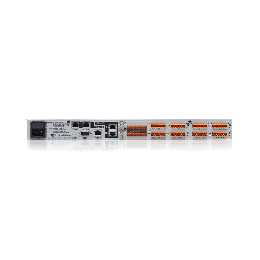BSS BLU-806 - Procesador de señal con Dante™/AES67 y BLU link (4 ranuras, 1U) - Tempo Shop