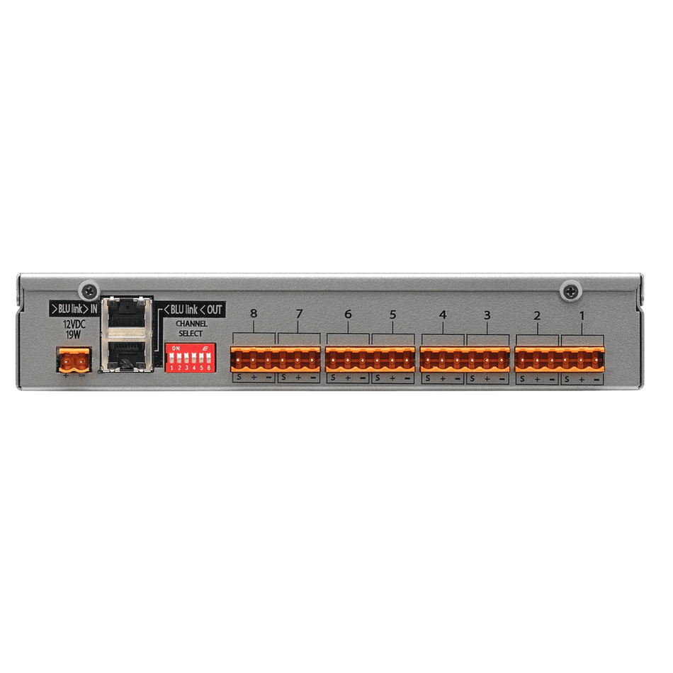 BSS BLU-BOB1 - Caja de conexión / Expansor de salida de 8 canales con BLU link (half-rack) - Tempo Shop
