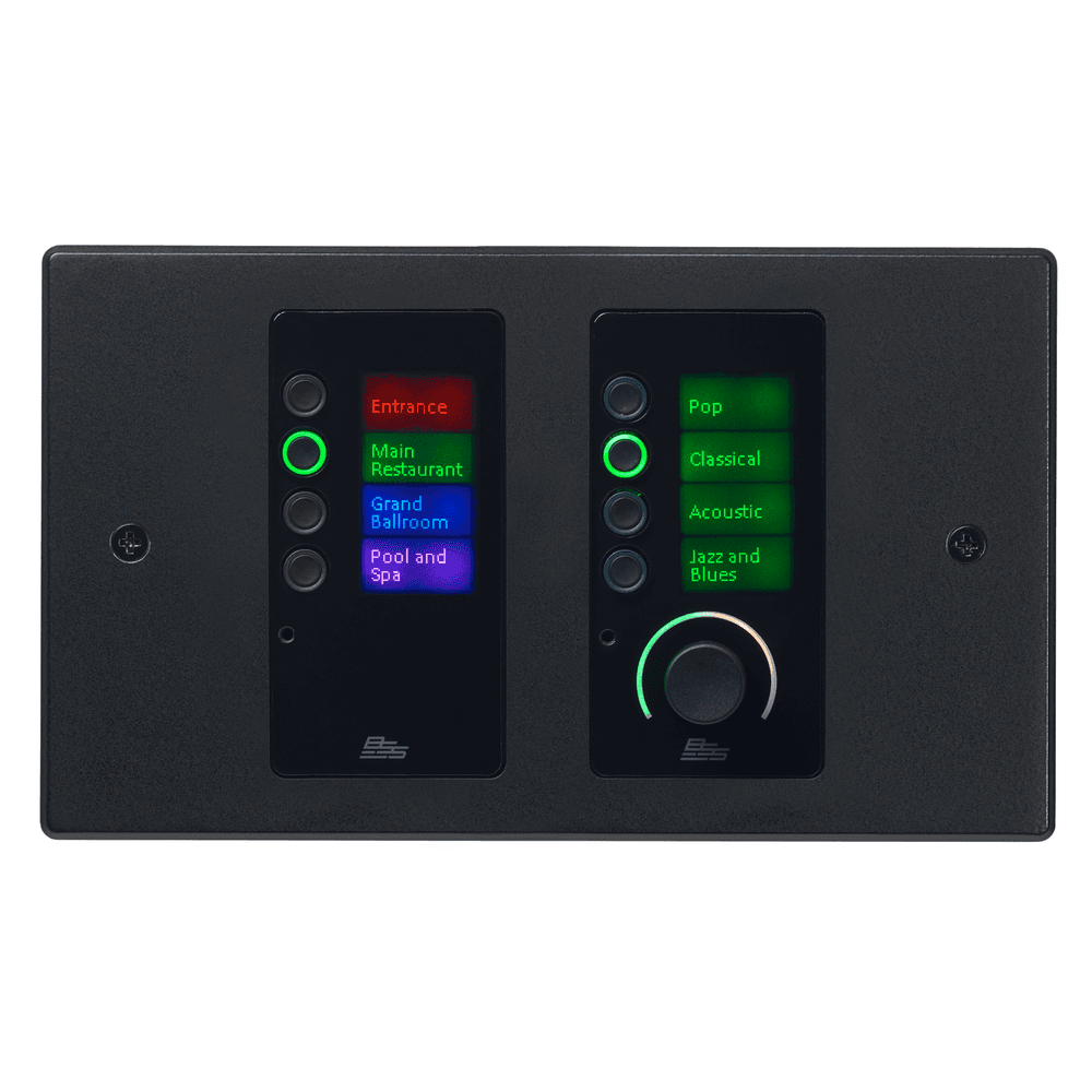 BSS EC-8BV - Controlador Ethernet con 8 botones y control de volumen (negro) - Tempo Shop