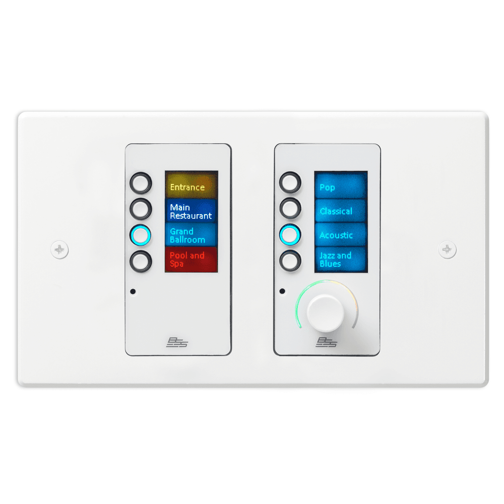 BSS EC-8BV - Controlador Ethernet con 8 botones y control de volumen (negro) - Tempo Shop