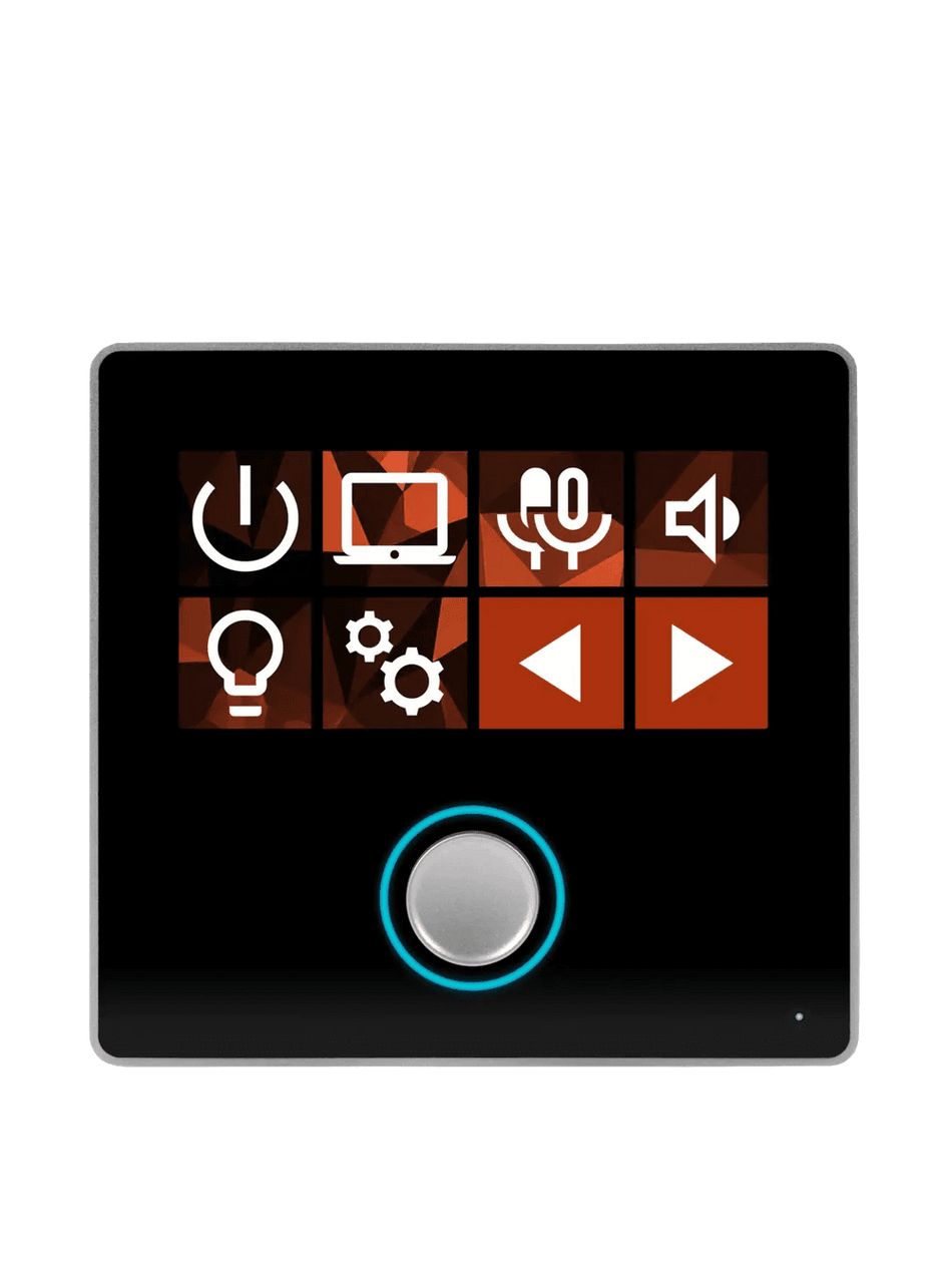 BSS OMNI-KP-8BV-BL - Teclado Mural Dinámico de 8 Botones LCD y Control Rotativo (Negro)