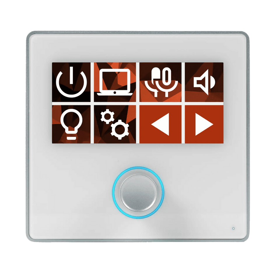 BSS OMNI-KP-8BV-WH - Teclado de Pared Dinámico con 8 Botones LCD y Encoder Rotativo - Blanco