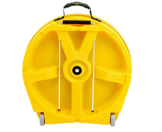 Hardcase HNP9CYM22Y - Estuche para platos de 22" con ruedas (amarillo) – hasta 9 platos con separadores de espuma