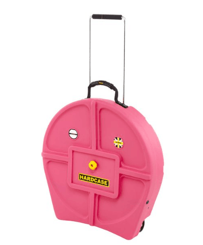 Hardcase HNP9CYM22P - Estuche rígido para platos de hasta 22" con ruedas (color rosa)