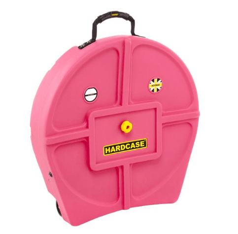 Hardcase HNP9CYM22P - Estuche rígido para platos de hasta 22" con ruedas (color rosa)