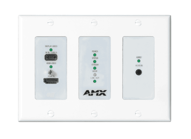 AMX NMX-ENC-N26E013-WP - Codificador de placa de pared 4K60 4:4:4 con Dante AV-A y USB-C