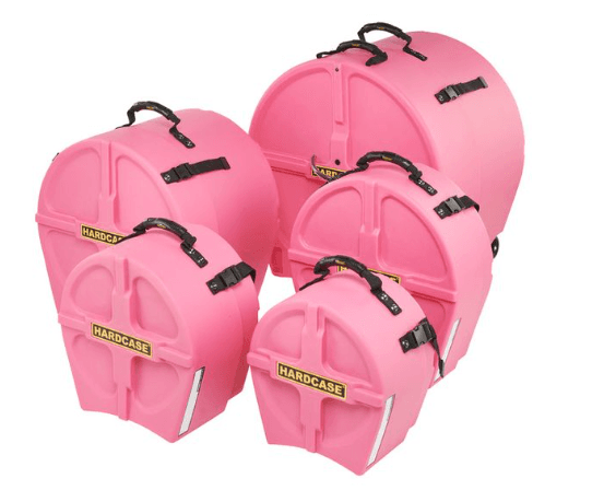 Hardcase HPFUSION2P - Pack Fusion 2 de 5 estuches rígidos para batería (rosa) 20B / 10 / 12 / 14FT + caja 14"