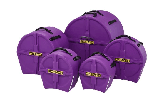 Hardcase HPFUSION2PU - Pack Fusion 2 de 5 estuches rígidos para batería (morado) 20B / 10 / 12 / 14FT + caja 14"
